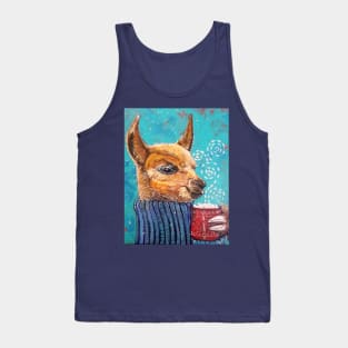 Llama Alpaca winter hot chocolate Tank Top